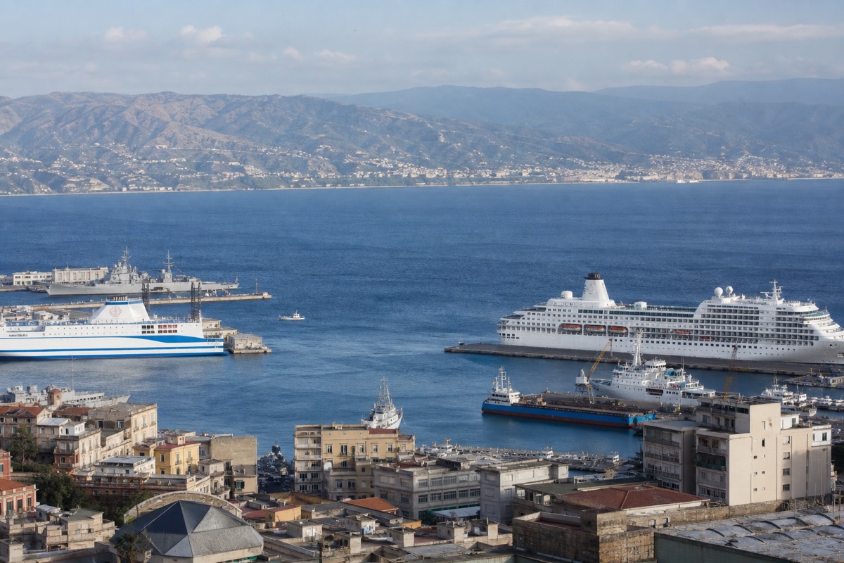 Messina cruise port on the Strait of Messina, the starting point for cruise passengers weighing a Mount Etna excursion