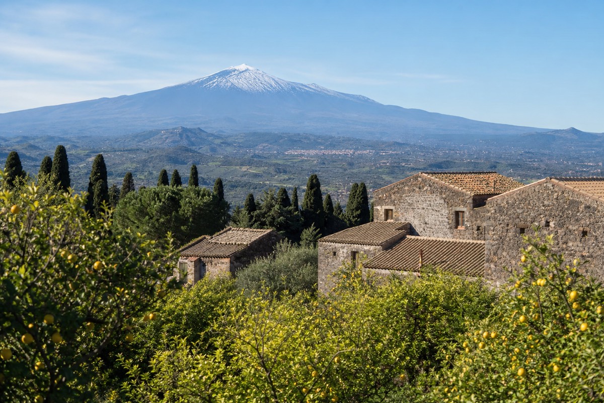 Mount Etna's volcanic slopes